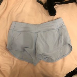 Lululemon speed up shorts- daydream blue